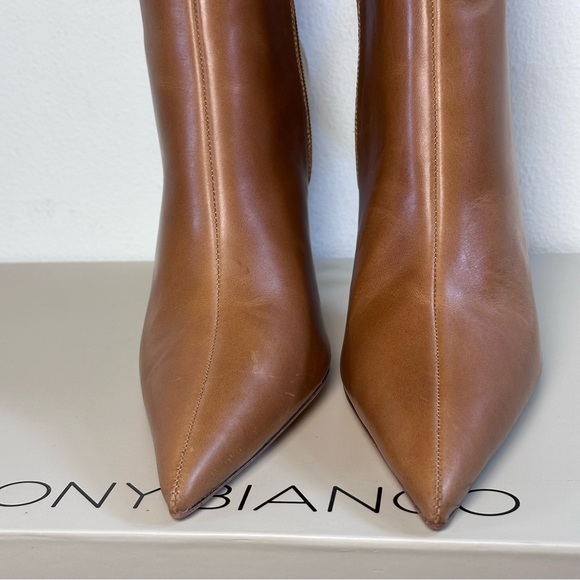 Tony Bianco Izia Boot in Whiskey brown knee high heel stiletto leather - Picture 6 of 14